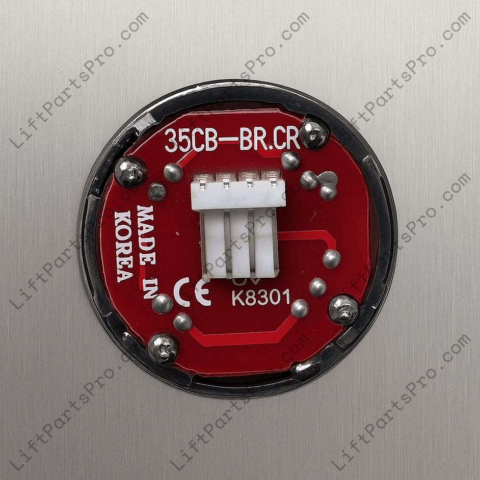 35CB-BR.CR Button on Stainless Steel Hall Call Station Faceplate