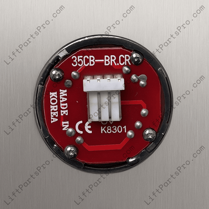 35CB-BR.CR Button on Stainless Steel Hall Call Station Faceplate