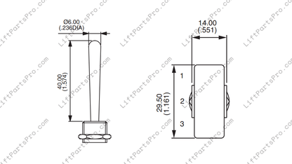 UP/DOWN K4258 joystick switch for Handicare Free Curve stairlifts, replacing #B0020210 hand control switch.