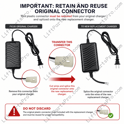 Replacement 24V 2-Amp Power Supply Charger for #17169 in Harmar Pinnacle SL600 Stairlifts