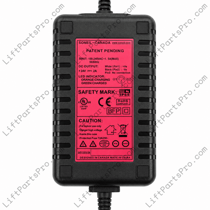 Replacement 24V 2-Amp Power Supply Charger for #17169 in Harmar Pinnacle SL600 Stairlifts