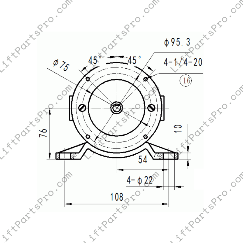 Harmar AmeriGlide Summit Wheelchair Lift Motor for VPL - 110ZYT37/H1 140-00101