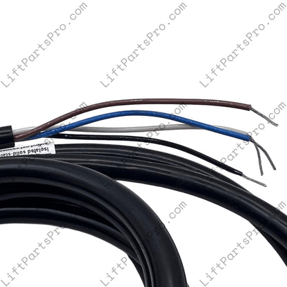 Coiled electrical wires on a light gray background