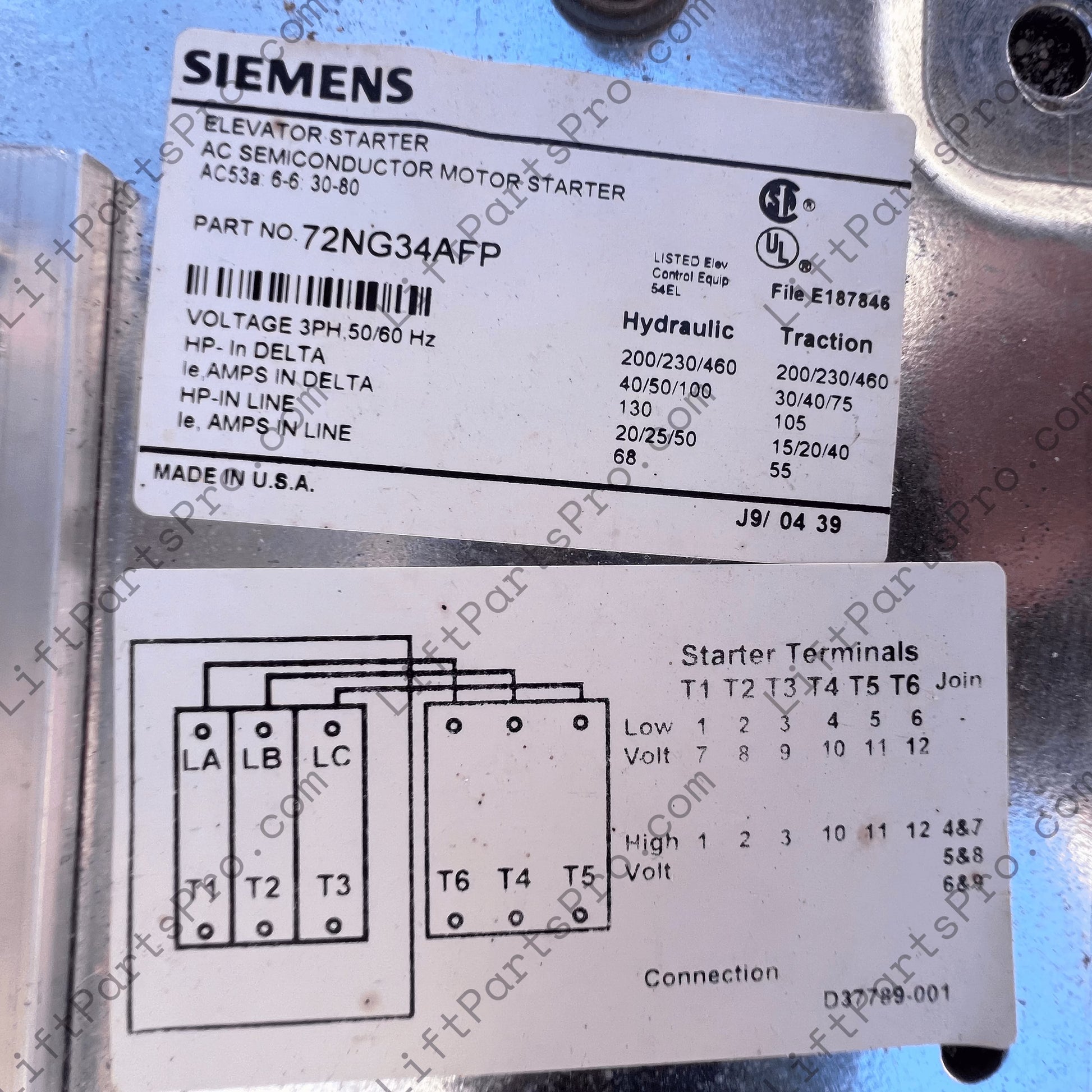 Siemens 72NG34AFP 72NG34AFA Elevator Soft Starter