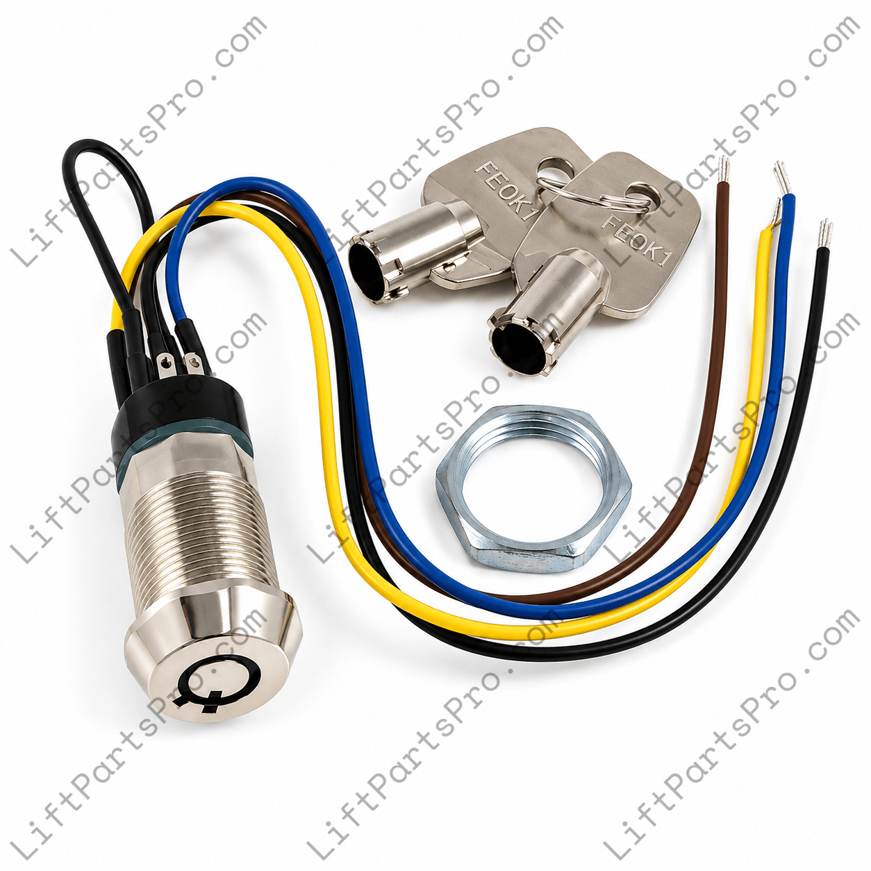 FEO-K1 Fire Service Key Switch with FEOK1 Barrel Phase Two Keys