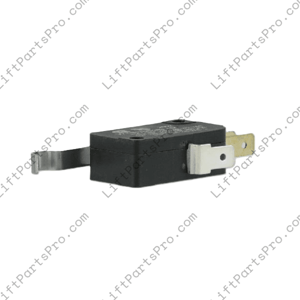 Bent arm SPDT limit switch with simulated roller lever and quick-connect terminals