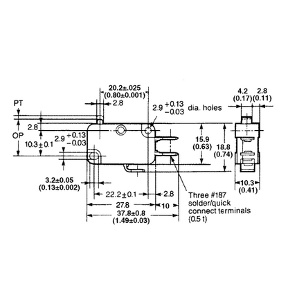 Snap-Action Safety Limit Switch for Porch-Lift and American Stair-Glide Lifts