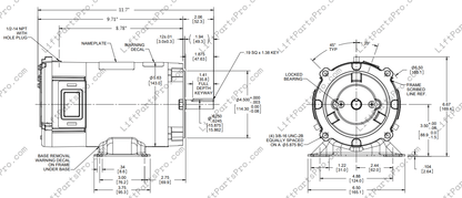 Leeson 1/2 HP 24 VDC Platform Lift Motor — Porch‑Lift 59993 Replacement