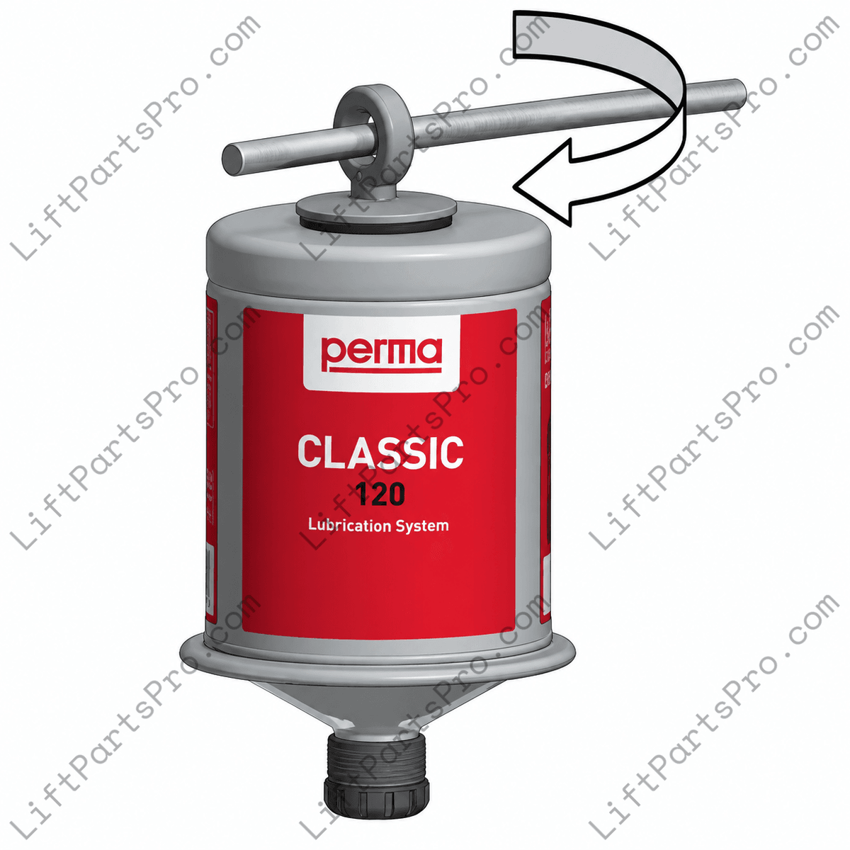 Automatic grease canister with 12-month activator screw for National Wheel-O-Vator wheelchair lifts and other VPLs & Elevators
