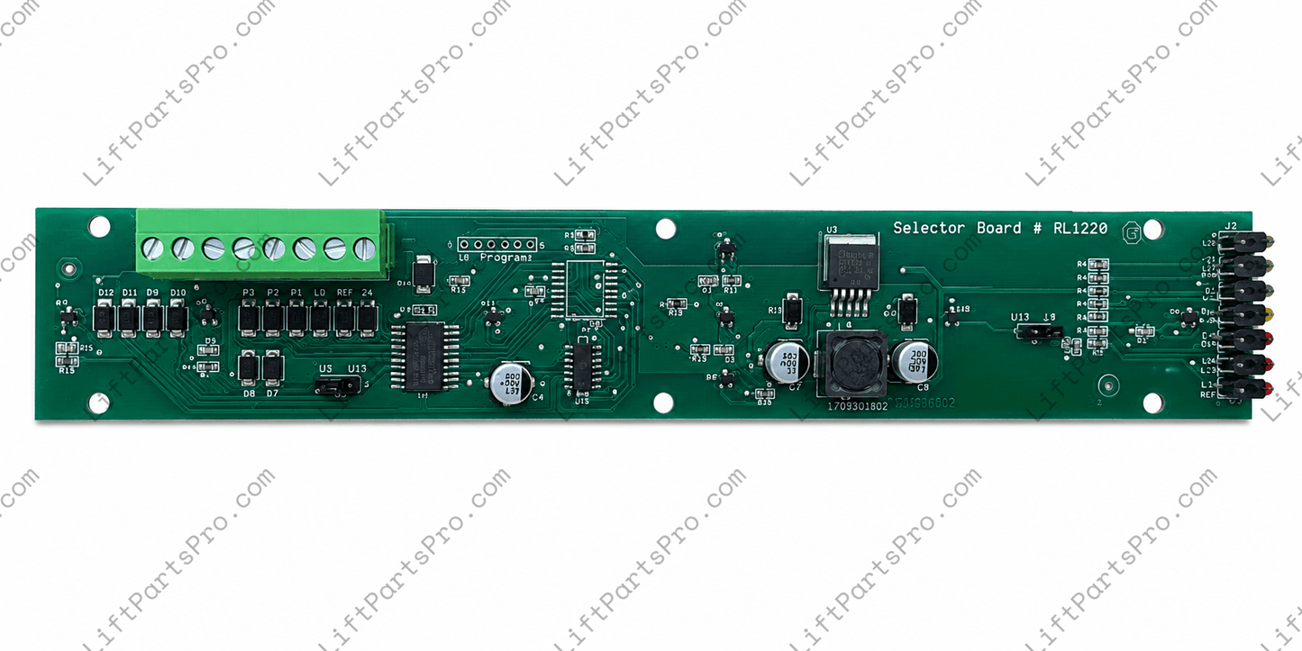 Replacement L1220 Slim Tape Reader Selector Circuit Board for NWOV Destiny and Evolution elevators. RL1220