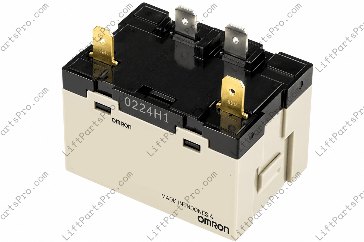 Bottom-view of Omron Relay G7L-1A-TUBJ-CB for National Wheel-O-Vator Lifts