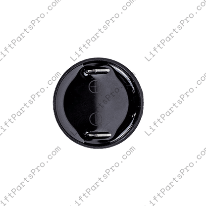 Rear view of emergency piezoelectric buzzer speaker for select National Wheel-O-Vator (NWOV). Replaces Legacy #H53134