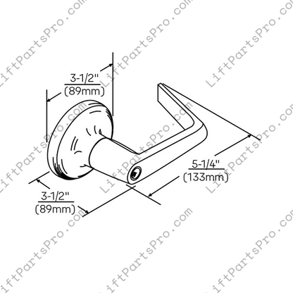 National Wheel-O-Vator NWOV One-sided VPL Door Lockset Handle V1097