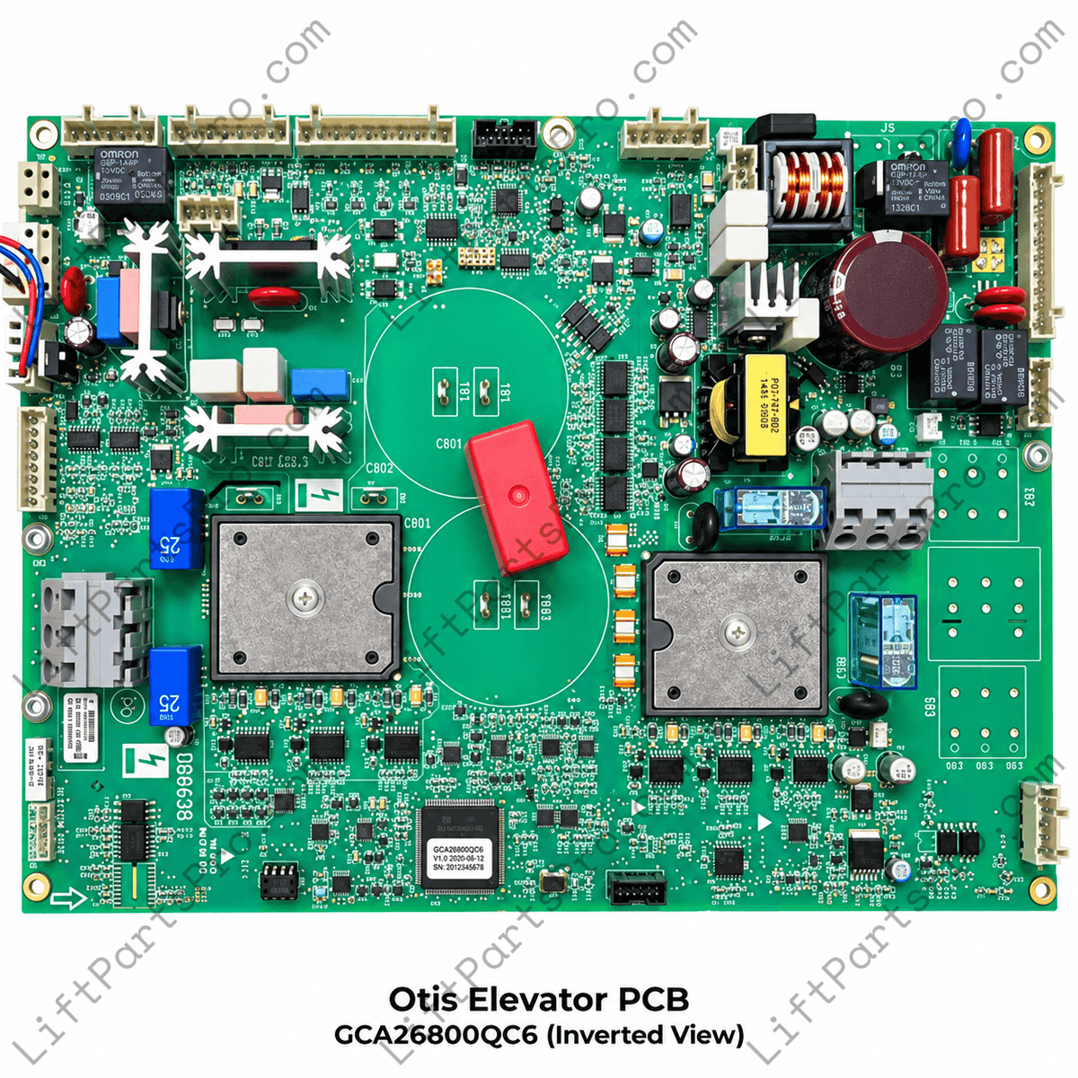 Otis Ultra Drive 403B #GCA26800QC6 elevator inverter control PCB – inverted view