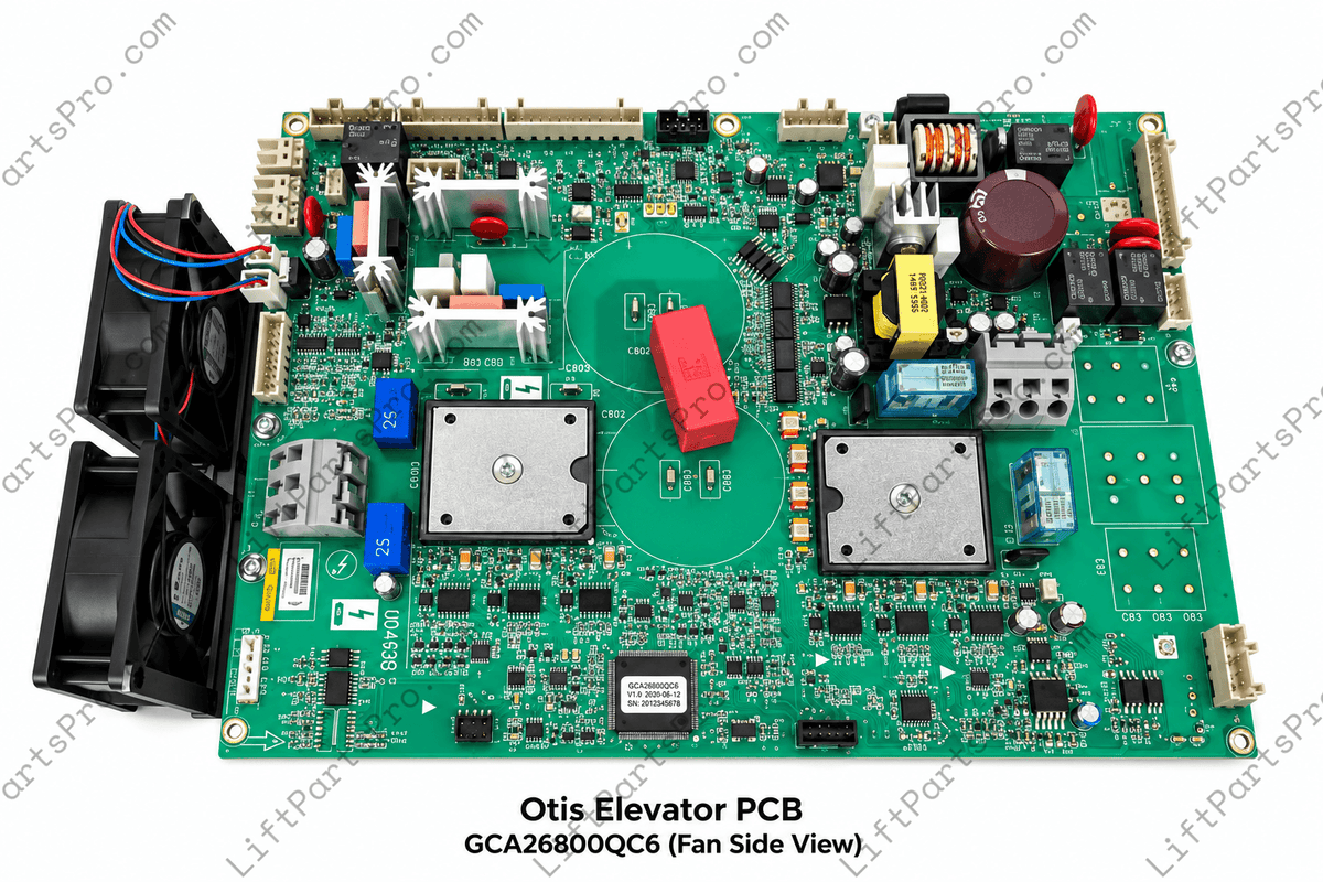 Otis Ultra Drive 403B #GCA26800QC6 elevator inverter control PCB – View with fans