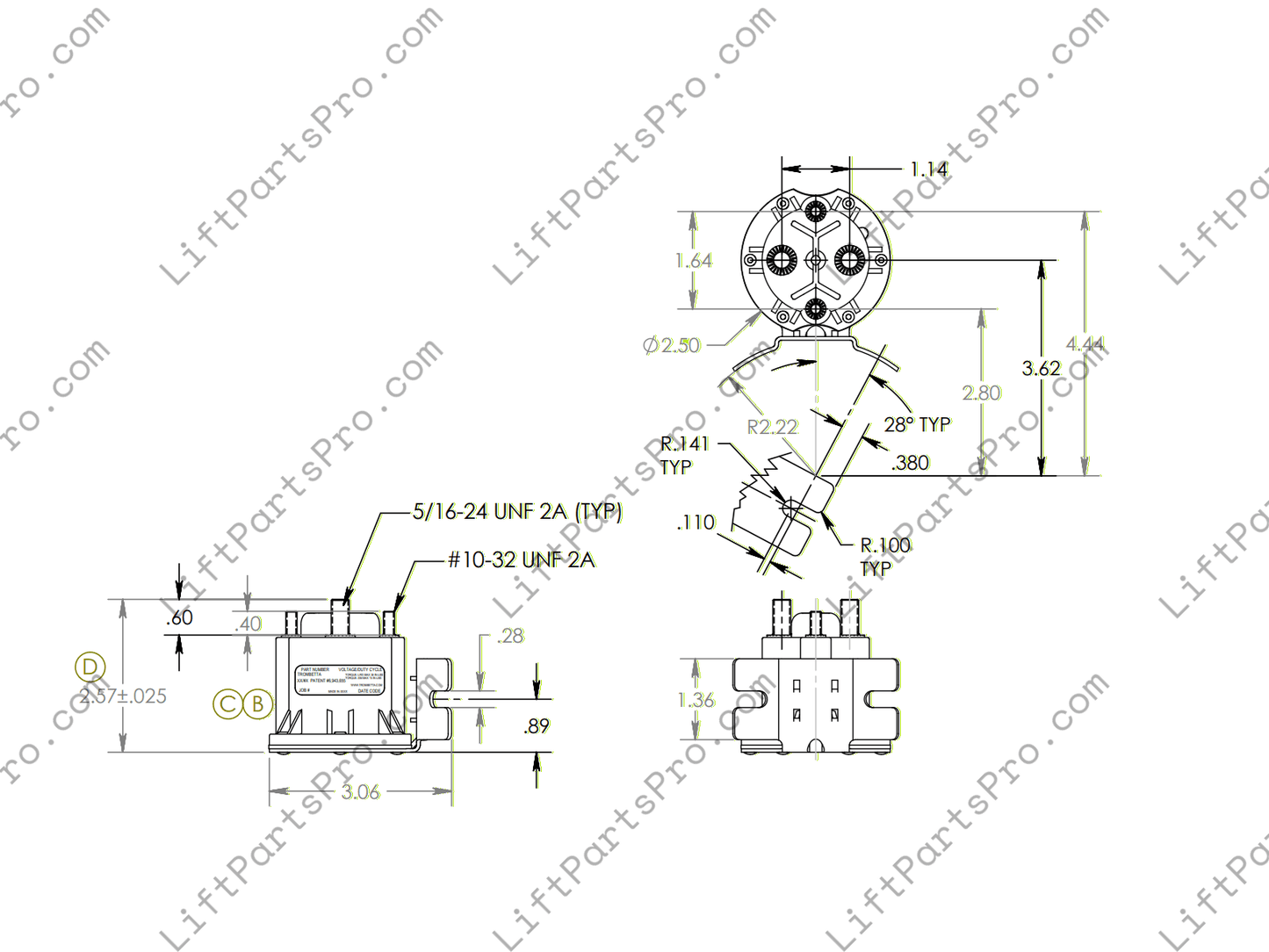 Porch-Lift Motor Start Solenoid Contactor for Hydraulic Pumps H52001