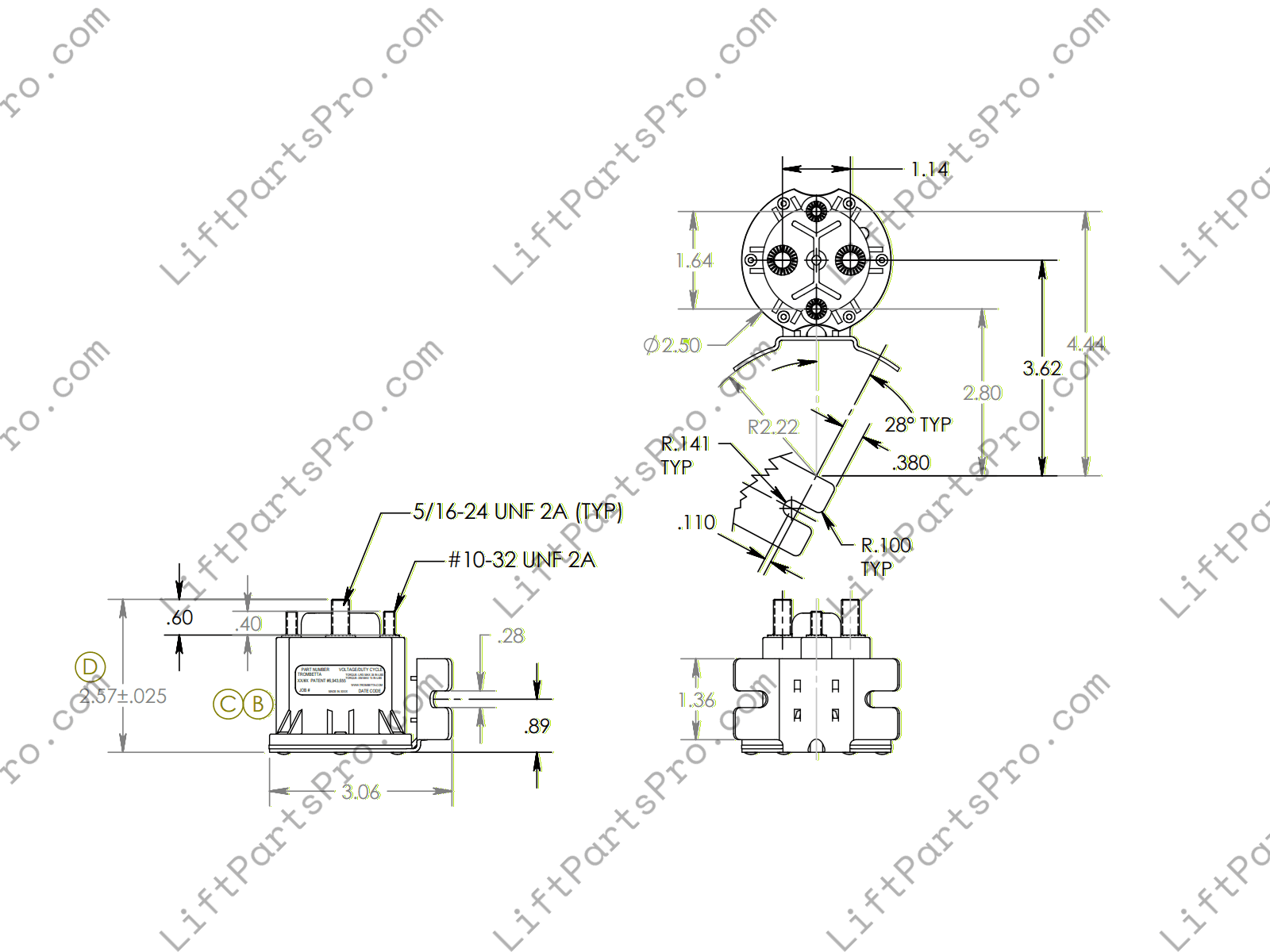 Porch-Lift Motor Start Solenoid Contactor for Hydraulic Pumps H52001