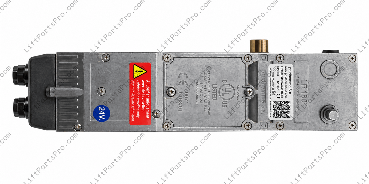 Lefthand Prudhomme Elevator Interlock #LR180EG490/W/24/LDA/UL