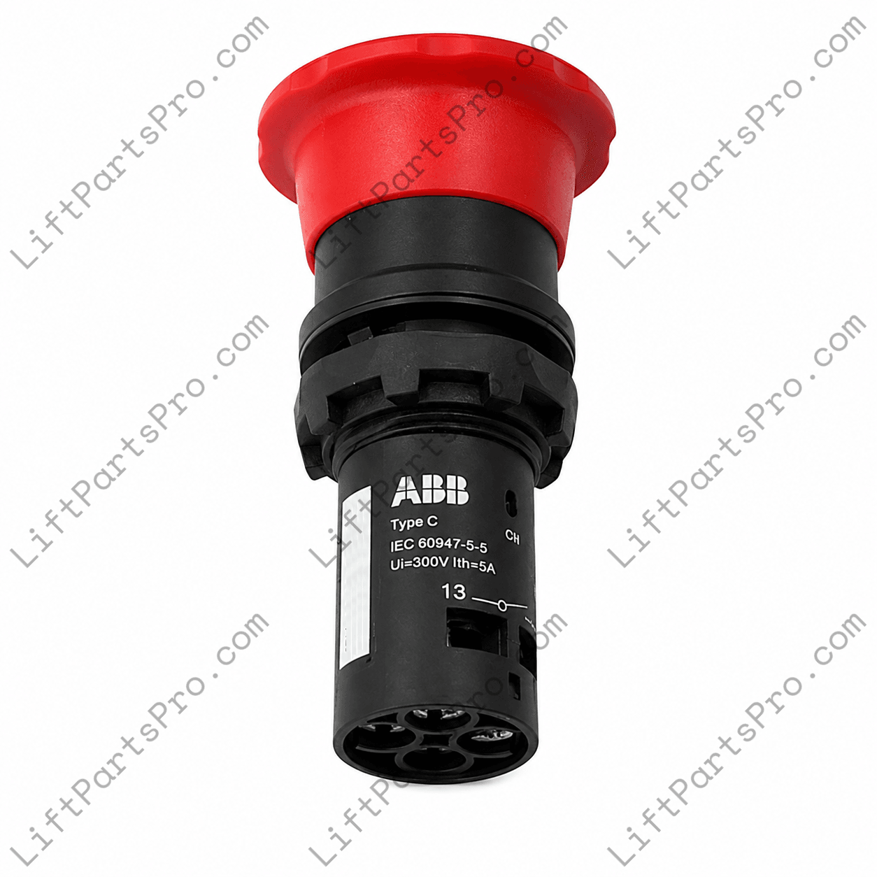 RAM Trust-T-Lift DPDT emergency stop switch with red knob and 22mm panel mount for select TTL750 and TTL550 accessibility lifts