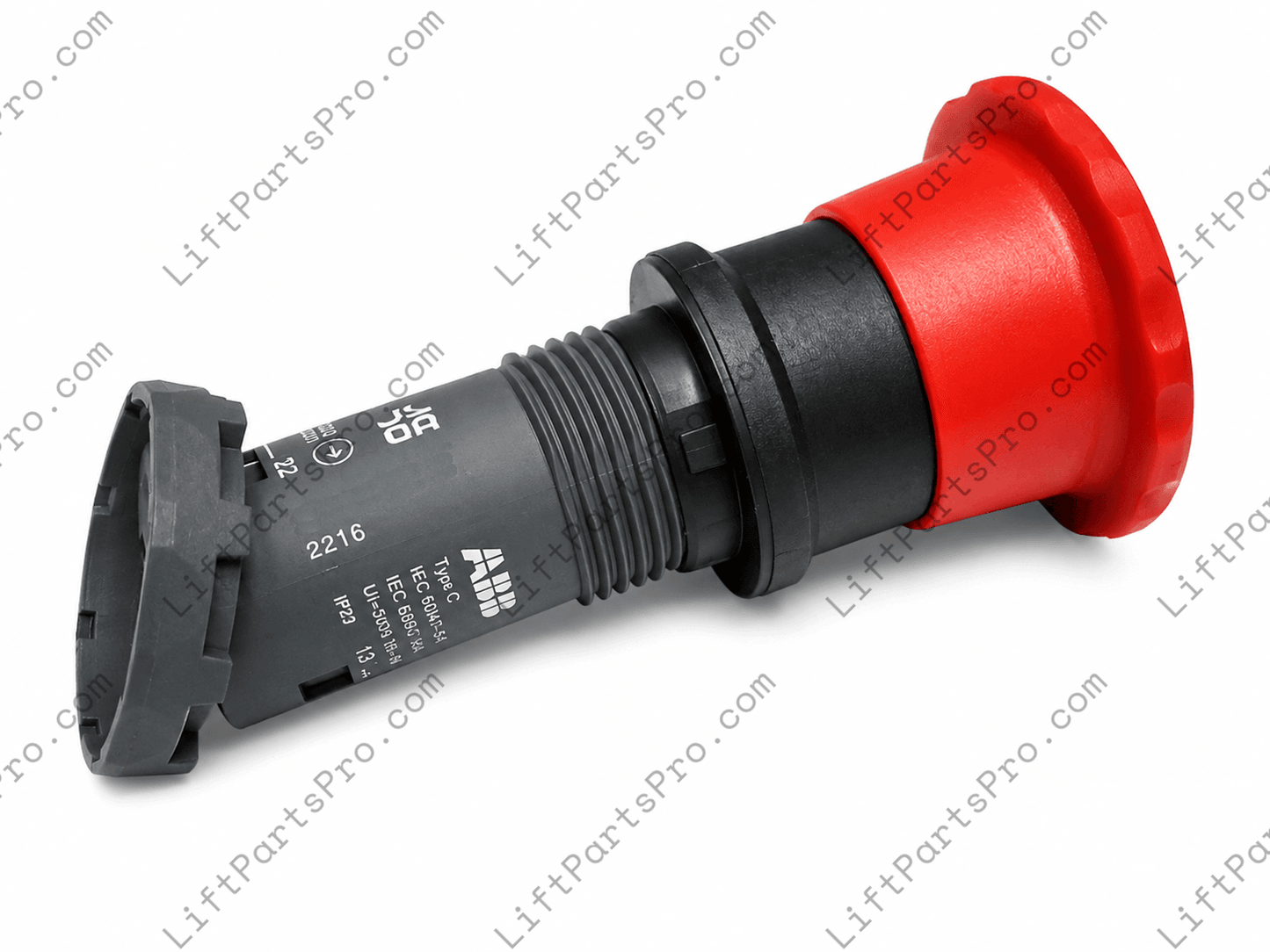 RAM Trust-T-Lift DPDT emergency stop switch with red knob and 22mm panel mount for select TTL750 and TTL550 accessibility lifts