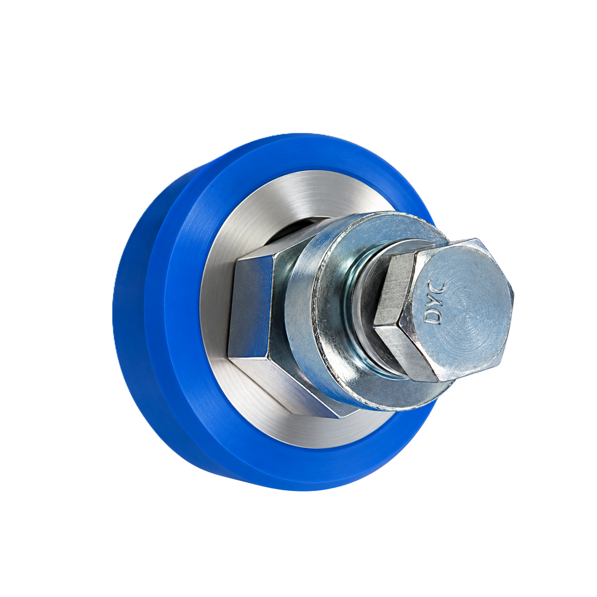 Eccentric car frame roller wheel assembly for REI and CEMCO Lift elevators
