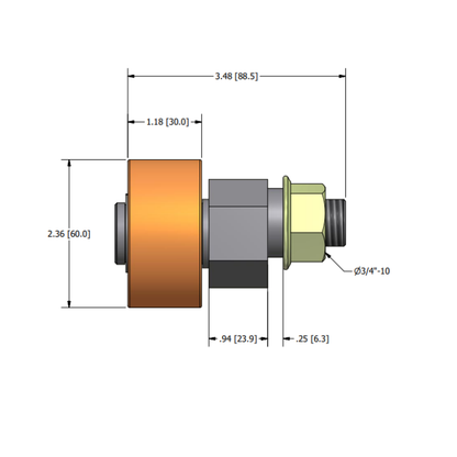 T601 Guide Roller, 60mm x 30mm - Waupaca and others