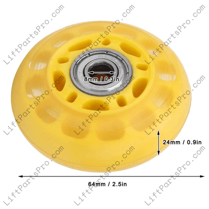 Yellow Roller Wheel for Savaria Concord Weight Rack