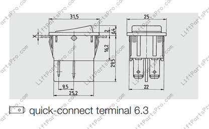 Stannah Stairlift Power Switch – Rocker Button for Siena 600