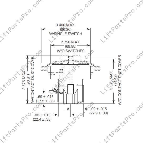 Savaria Concord Series 6000 Contactor Contact Block 642000 Potter Brumfield 600V 24VDC P25P42D22P1_24 Replacement