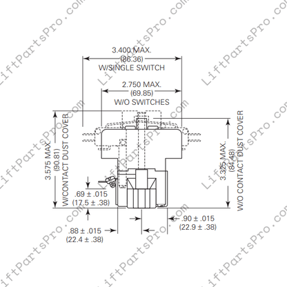 Savaria Concord Series 6000 Contactor Contact Block 642000 Potter Brumfield 600V 24VDC P25P42D22P1_24 Replacement