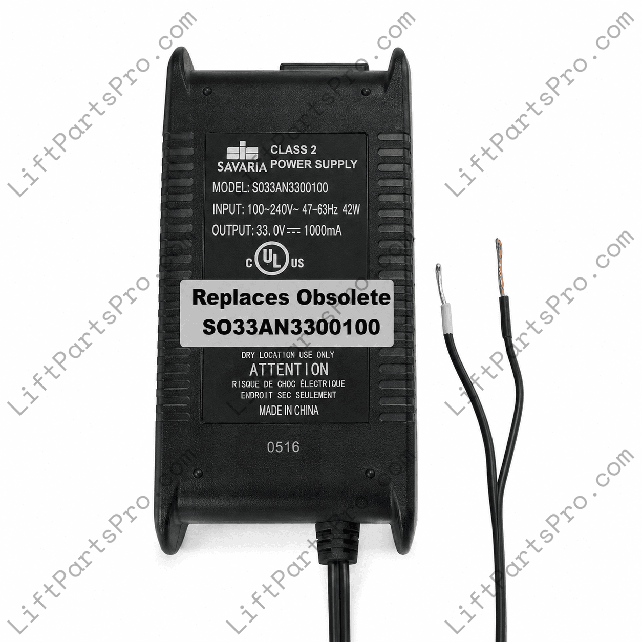 Replacement for legacy Savaria Power Supply Charger #SO33AN3300100