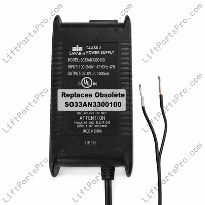 Replacement for legacy Savaria Power Supply Charger #SO33AN3300100