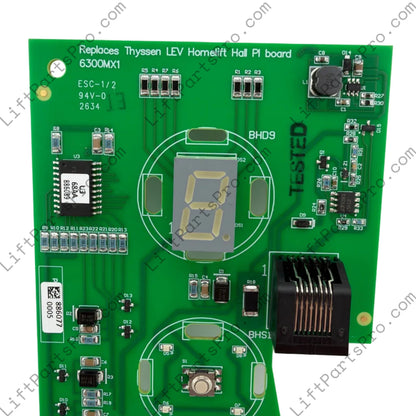 Close-up of Hall Call Position Indicator Circuit Board for Thyssen LEV Elevators #6300MX1