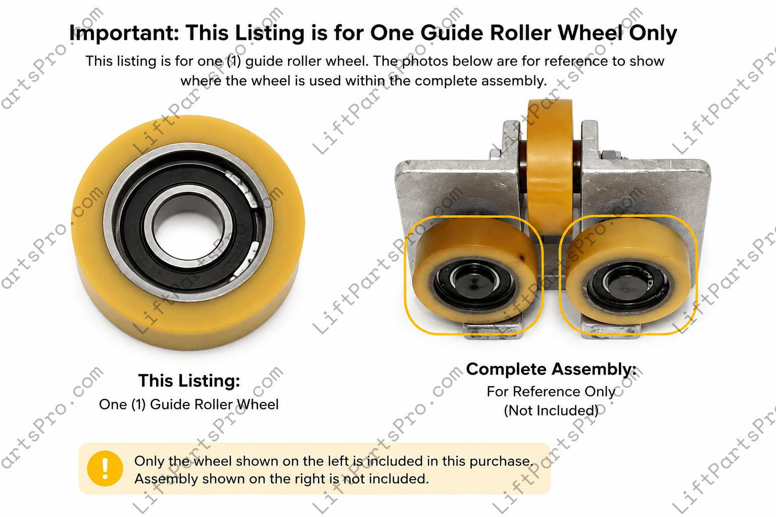 Roller Assembly Reference for Replacement Guide Roller Wheel for #9818558 in ThyssenKrupp ISIS Elevators