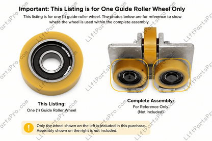 Roller Assembly Reference for Replacement Guide Roller Wheel for #9818558 in ThyssenKrupp ISIS Elevators