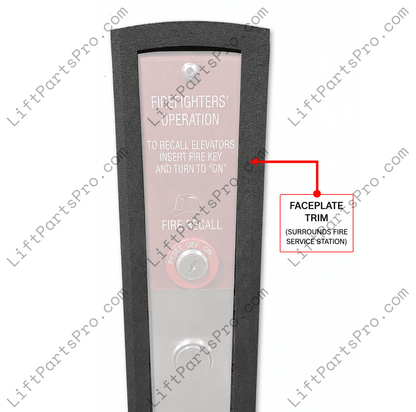 12-1/4" x 3-1/2" elevator hall station trim frame #141HH1 for ThyssenKrupp Signa4 signal fixtures, commonly used around fire service hall station assemblies.
