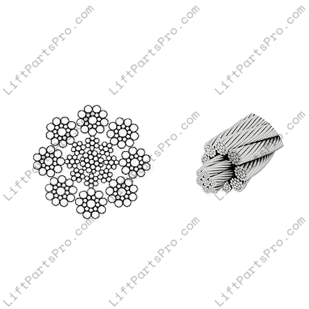 Inclinator Elevator Wire Rope 21306769 21306768