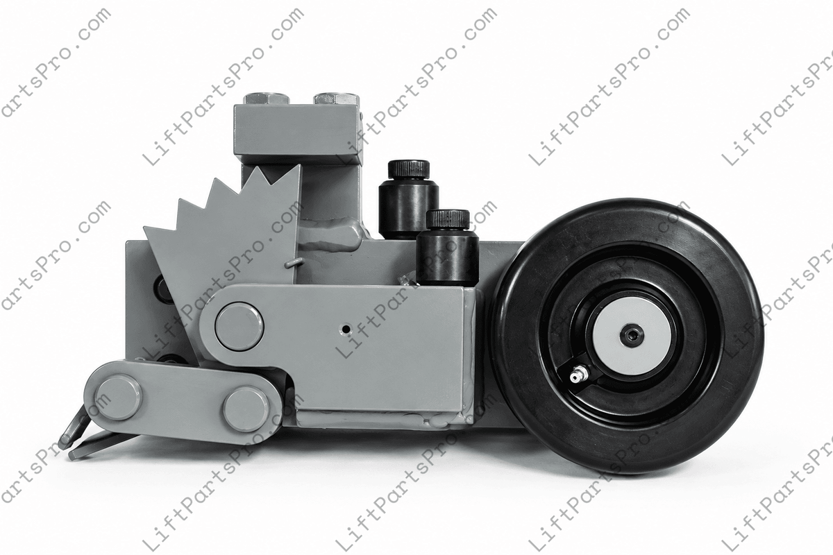 Left Hand Upper Wheel Block Assembly for Wildeck Vertical Reciprocating Conveyors