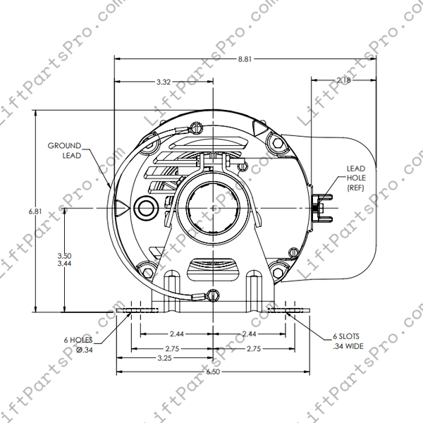 National Wheel-O-Vator NWOV 3/4HP Motor Replacement 53081 53250 1102240402