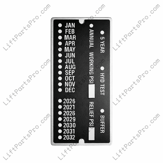 Hydraulic Elevator Inspection Data Tag