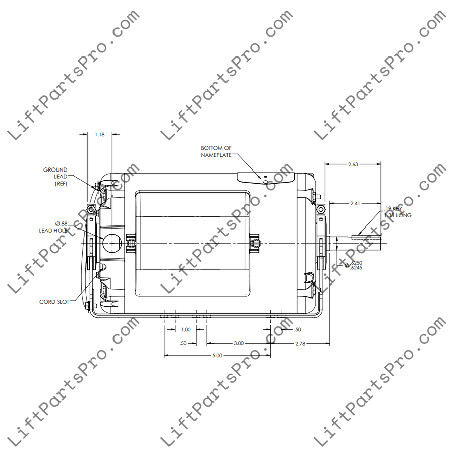ThyssenKrupp Access Porch-Lift 3/4HP Motor Replacement 53250 53081